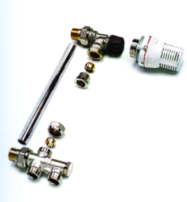 Combiné monotube thermostatique équerre inversé