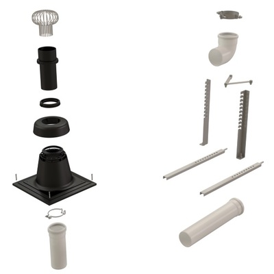 Kit mural B22p-B23p Chemilux entrée murale pour flexible