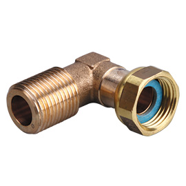 Raccord coudé 90° + joint plat gaz