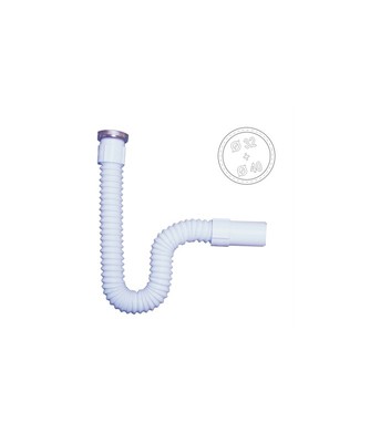 Siphon extensible annelé