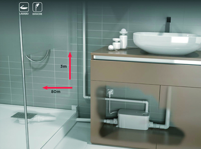 Pompe de relevage VD90 pour receveur douche extra plat